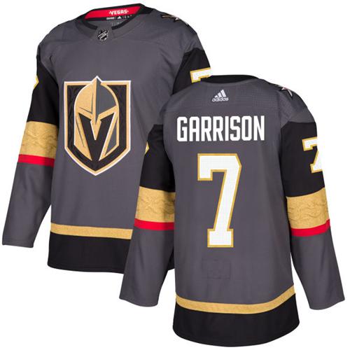 Adidas Men Vegas Golden Knights #7 Jason Garrison Grey Home Authentic Stitched NHL Jersey